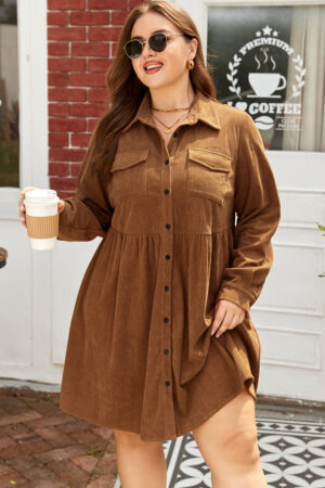 Galilea Corduroy Full Collared PLUS Shirt