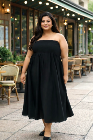 Elegant Black Tube Maxi Dress – Party & Evening Perfect